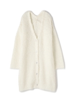 シャギーロングカーディガン/ホワイト(030)