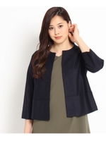 丸首ボックスシルエットジャケット/ネイビー(093)