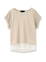 [L]リネン混トップス+プリーツタンクトップ/イエロー(032)