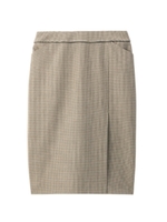 [S]千鳥格子タイトスカート/ベージュ系(254)