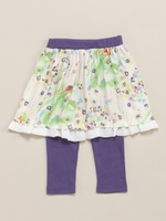 レインガーデンプリントスパッツ付きスカート/ブルー