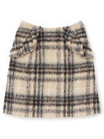 シャギーチェックスカート/オフホワイト