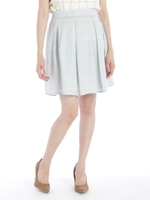 チェック柄タックボーテフレアースカート/シロ