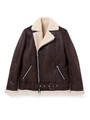 FAUX SHEARLING RIDERS JACKET/ブラウン
