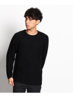 無地切り替えニットプルオーバー/カーキ(027)