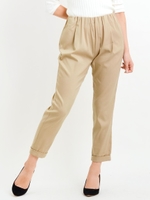 ウエストイージータックパンツ/ベージュ