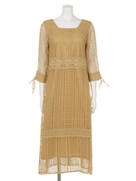 【Omekashi】レーススクエアワンピース/BLACK