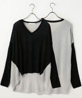 バイカラー切り替えニット