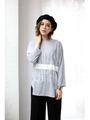 【AZUL by moussy】サイドロゴラウンドネック長袖T/T.GRY