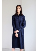 【AZUL by moussy】マキシシャツ長袖ワンピース/L/KHA