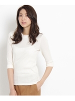 ハイネックコットンリブカットソー/ボルドー(064)