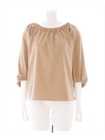 オフショルボリューム袖ブラウス/ブラック