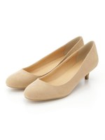 ラウンドトゥスエードパンプス/CAMEL