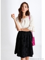 ジョーゼットフロッキースカート/ブラック