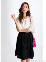 ジョーゼットフロッキースカート/ブラック