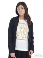 ボンバーヒートデニム フードブルゾン/ネイビー