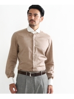 シャンブレーツイルクレリックシャツ/キャメル(041)