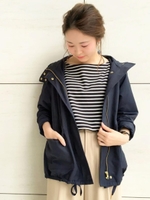 ミリタリークロスフードブルゾン/ネイビー