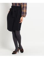 ラップ風ウエストリボンスカート/キャメル(041)