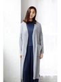 【AZUL by moussy】ウォッシャブルソフトタッチリブマキシカーディガン/T.GRY