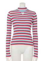 BE MINE ? BORDER HIGHNECK KNIT/SKYBLUE MIX