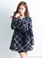 LADY WOOL TRENCH CT/オフホワイト