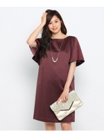 [L]クレープサテンワンピース/ナチュラル(050)