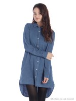 インディゴシャツワンピ/ブルー