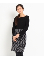 カットツイードフラワーワンピース/ダークブラウン(143)