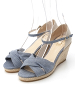 キャンバスジュートウエッジソールサンダル/カーキ