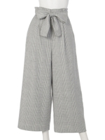 グレンチェックワイドパンツ/ブラック