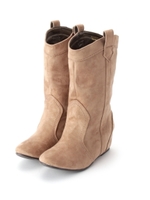 スウェード調インヒールブーツ/キャメル(041)