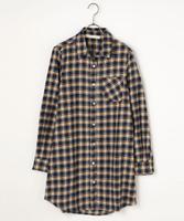 ネルチェックシャツワンピース
