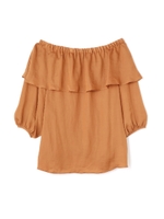 フリルパフスリーブブラウス/ベージュ(040)