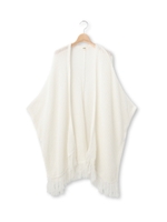 フリンジポンチョカーディガン/オリーブグリーン(026)