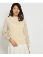 ミドルゲージニット切り替えプルオーバー/ネイビー(093)