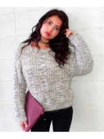 【chille anap】MIXモヘアニットトップス/GRY