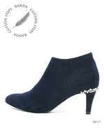 【ストレスフリー】ビジューヒールショートブーツ/MIX