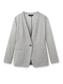 カーディガン風カラーレスジャケット/グレー(012)