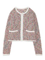 カラフルツイードニットカーデ/PNK