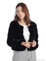 ショートファージャケット/ブラック