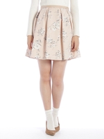 フルールジャカードタックフレアースカート/ネイビー