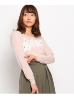 モチーフレースビジューニット/ホワイト(002)