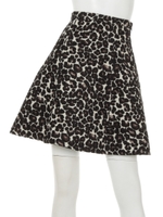 レオパードジャガードフレアスカート/ベージュ