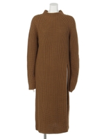 ロングスリットリブニットPO/アイボリー