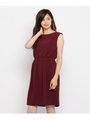ウエストタックワンピース/ボルドー(064)