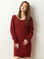 バックドレープニットワンピース/ボルドー