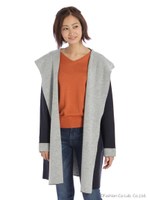 Wフェイスフードコーディガン/ネイビー