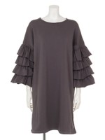 【chille anap】袖フリルデザインワンピース/GRY