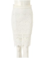 ヒゲレースタイトスカート/ブラック